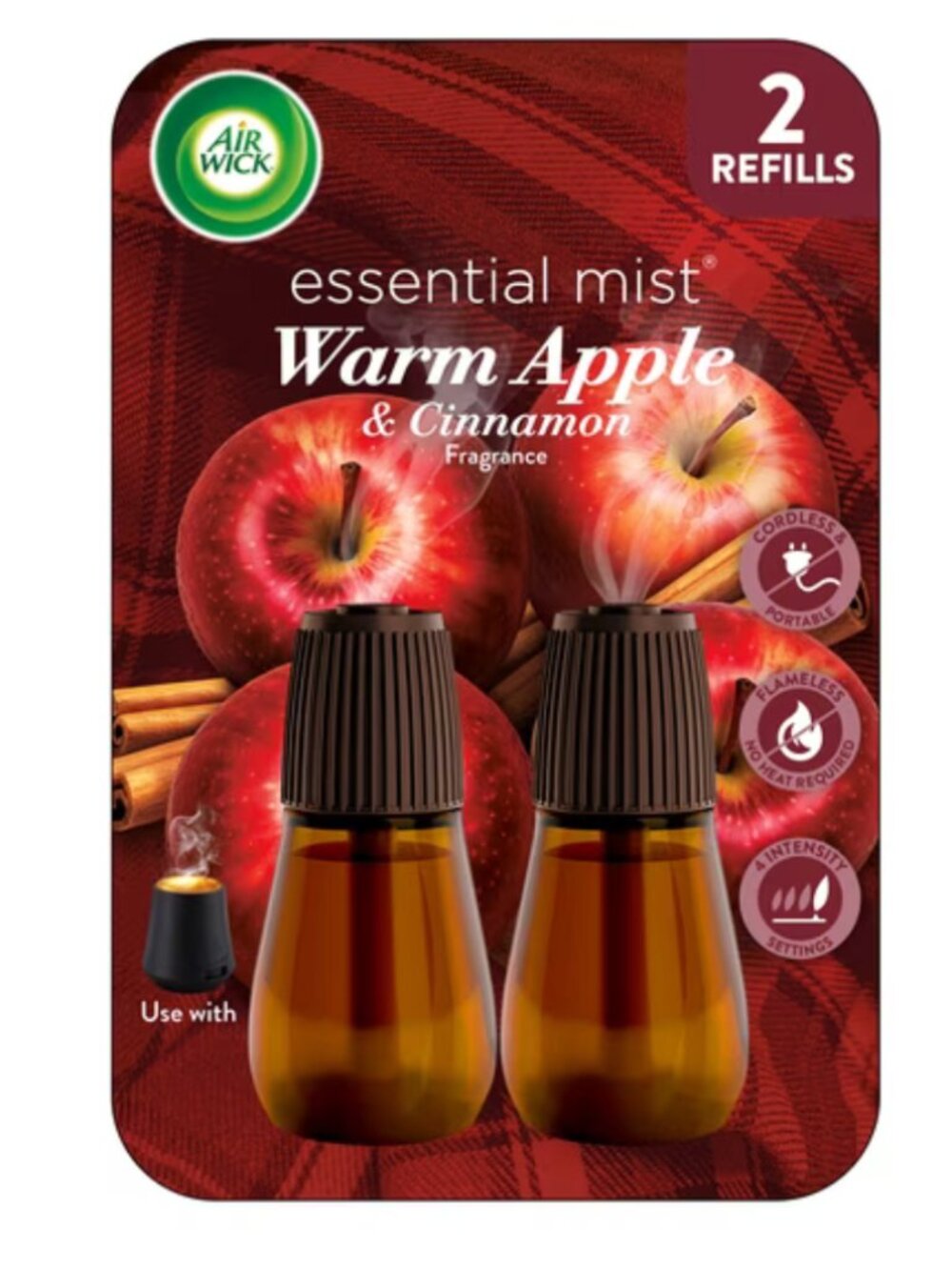 New✅ 2 Air Wick Vibrant Essential Oil Diffuser Refill, Warm Apple & Cinnamon🍎